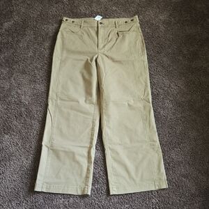 NEW Ann Taylor Loft Tan Twill Wide Leg Pants 12